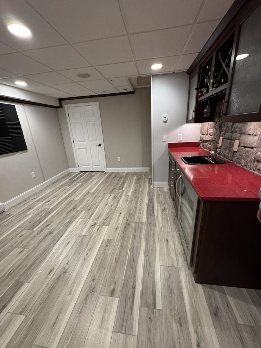 Finished basement by High Pace Construction, featured in Westwood Living