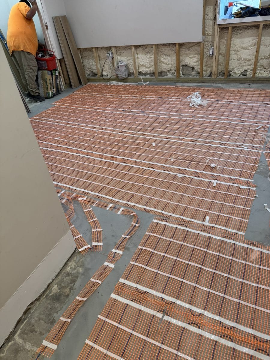 Flooring installation by High Pace Construction, featured in Westwood Living