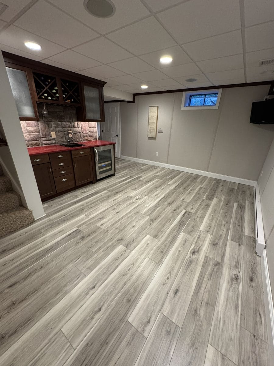 Finished basement by High Pace Construction, featured in Westwood Living