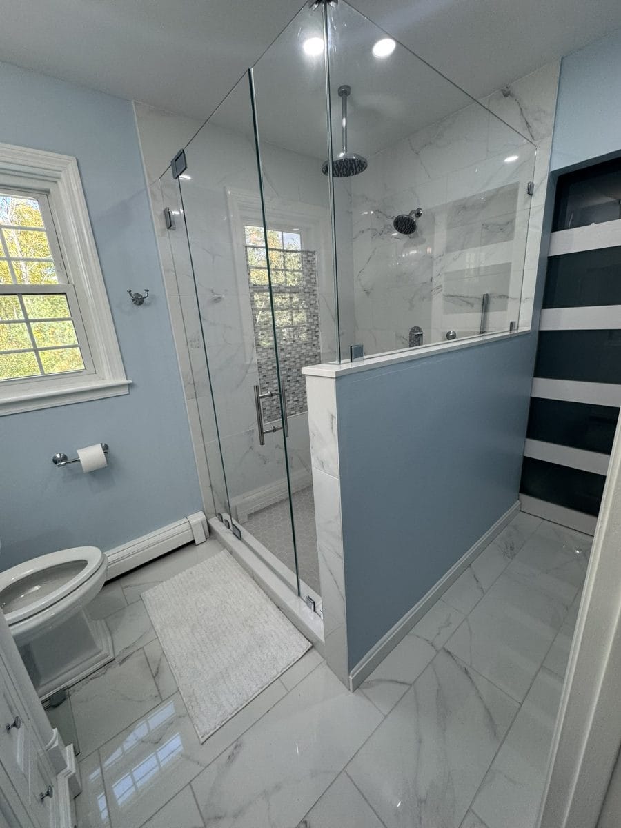 Bathroom renovation by High Pace Construction, featured in Westwood Living