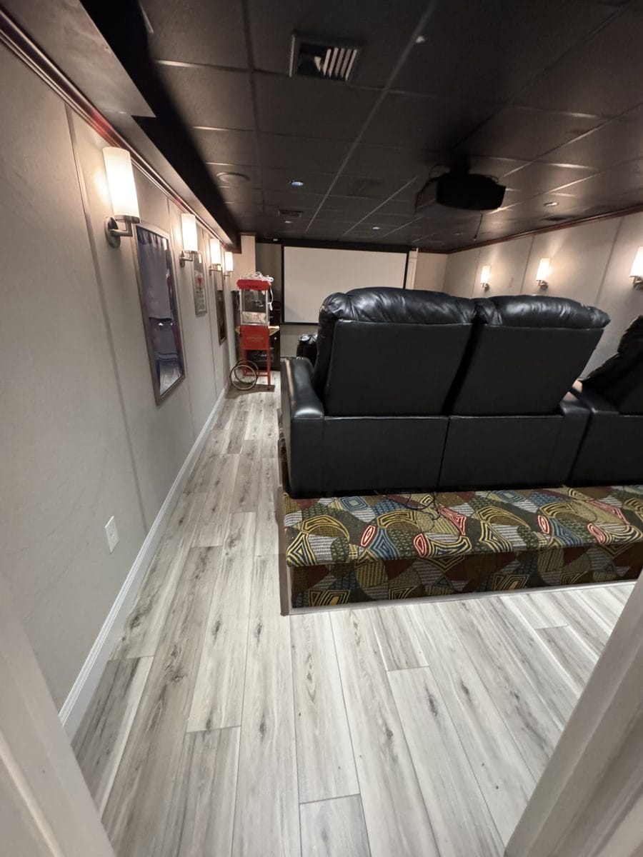 Finished basement by High Pace Construction, featured in Westwood Living