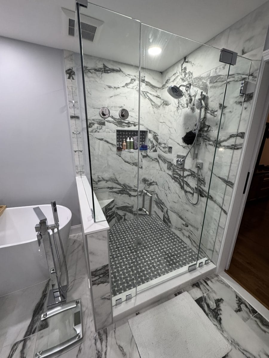 Bathroom renovation by High Pace Construction, featured in Westwood Living
