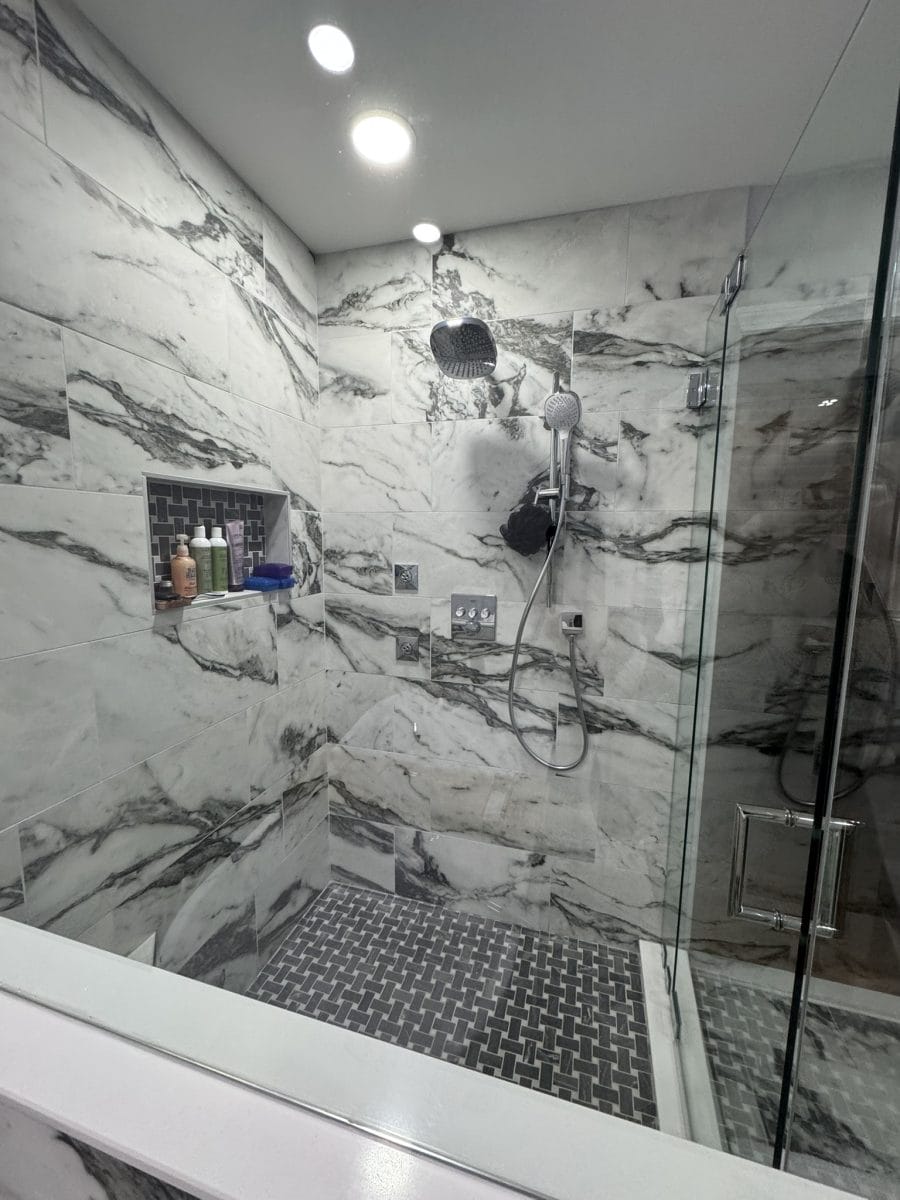 Bathroom renovation by High Pace Construction, featured in Westwood Living