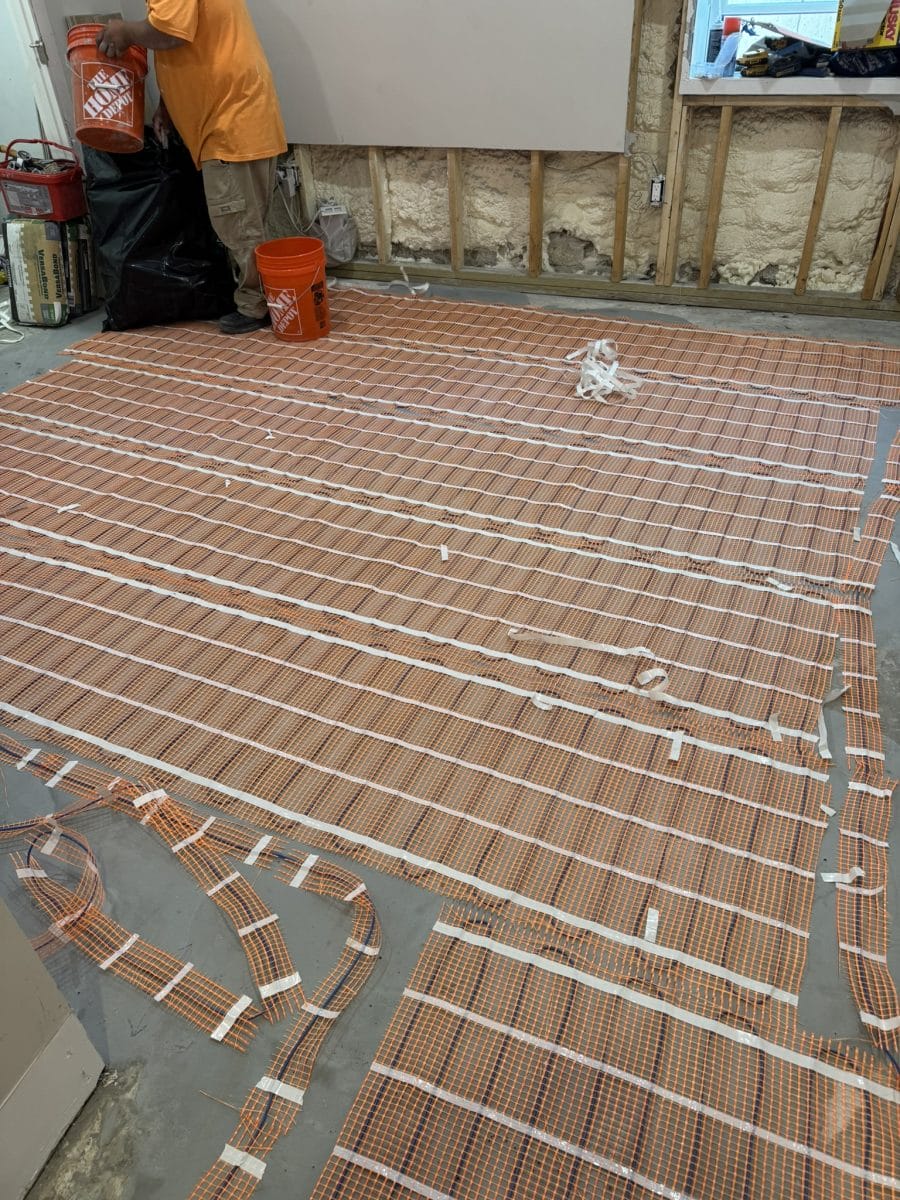 Flooring installation by High Pace Construction, featured in Westwood Living