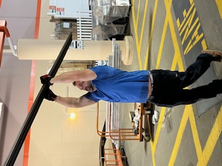 Team member working inside a commercial space