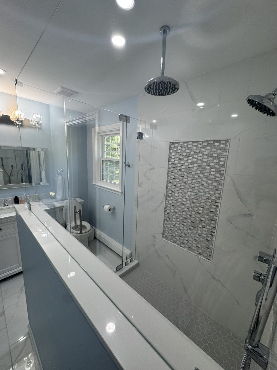 Bathroom renovation by High Pace Construction, featured in Westwood Living