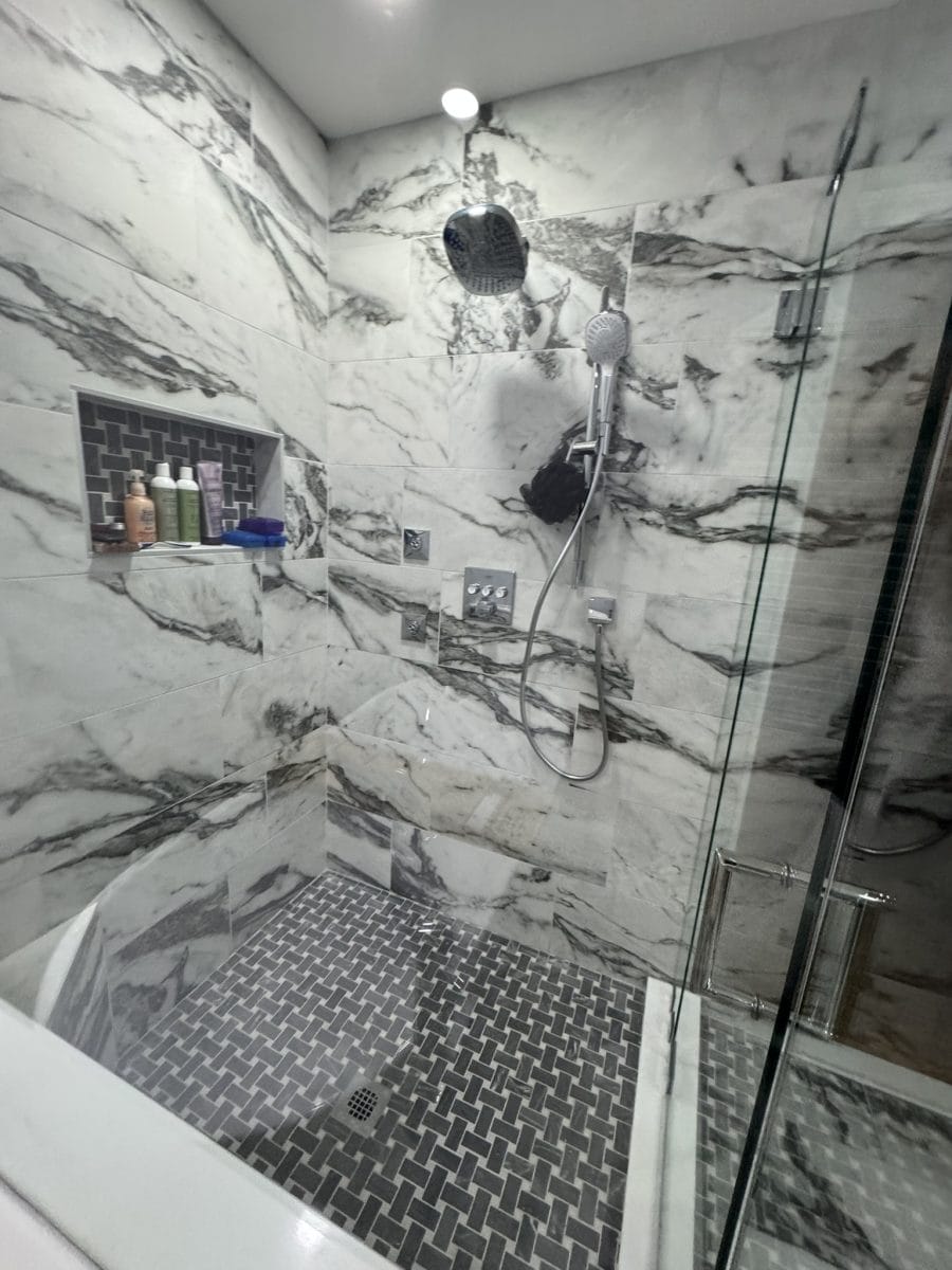 Bathroom renovation by High Pace Construction, featured in Westwood Living