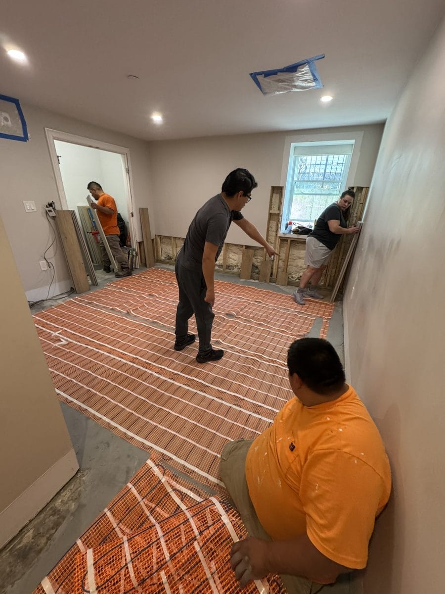 Flooring installation by High Pace Construction, featured in Westwood Living