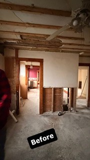Before — kitchen mid-demolition