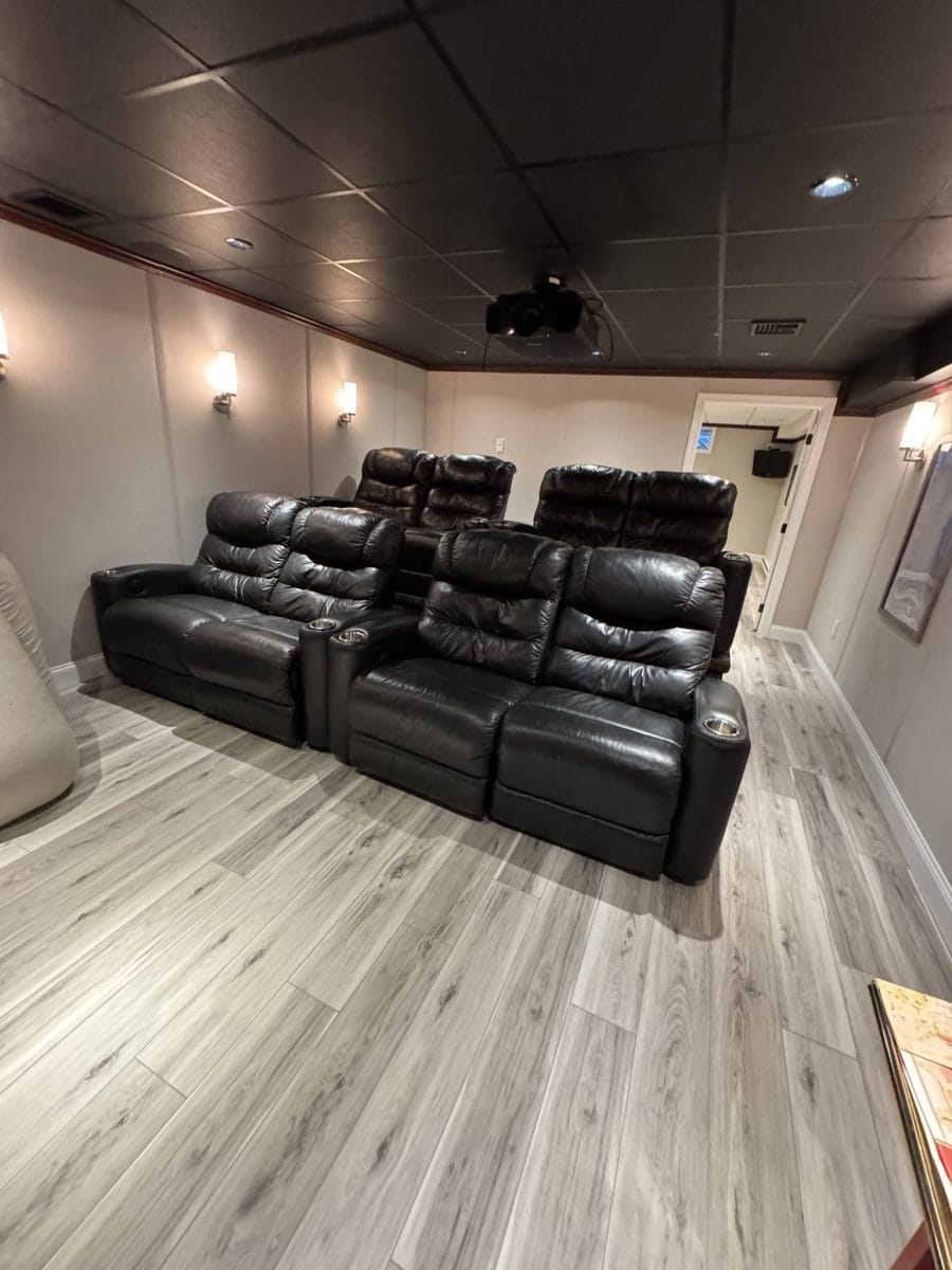 Finished basement by High Pace Construction, featured in Westwood Living